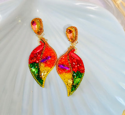 Autumn Leaf Bling Earrings