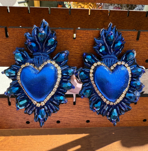 sacred Heart Blue earrings
