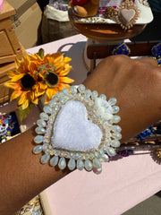 sacred heart bracelet white