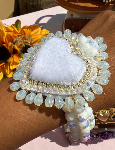 sacred heart bracelet white