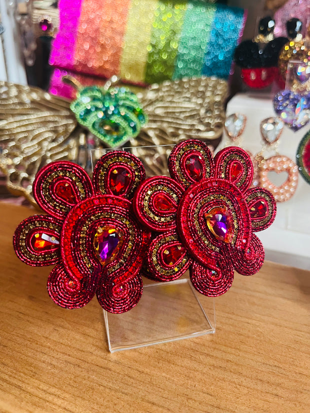 Flower  Soutache Red