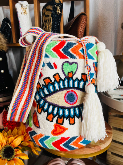 Evil eye Colors Wayuu bag