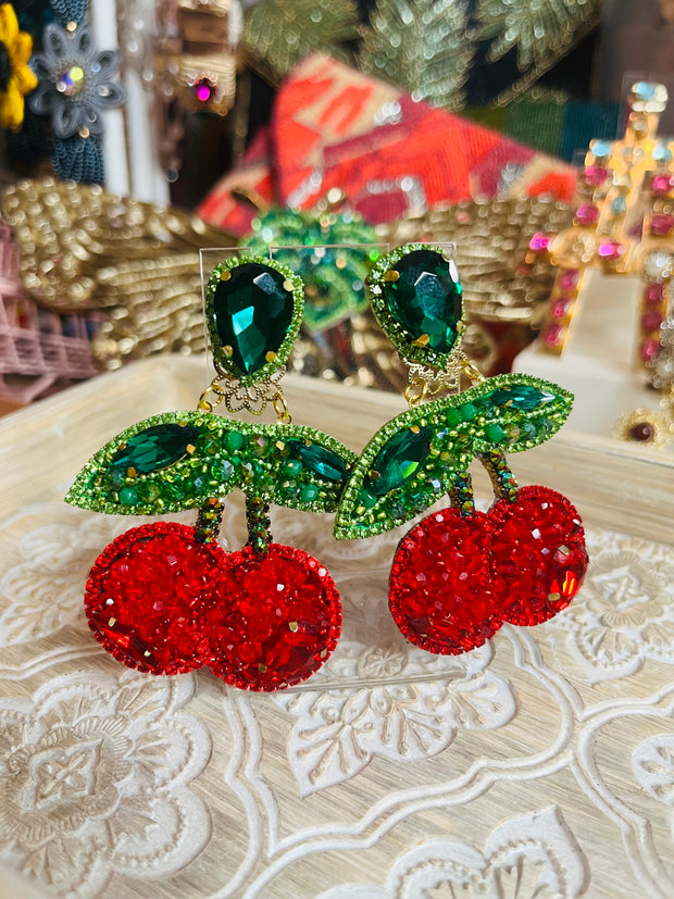 Cherry bling Earrings