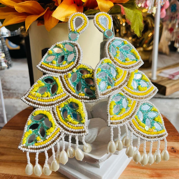 Lime Leaf Cascade Earrings